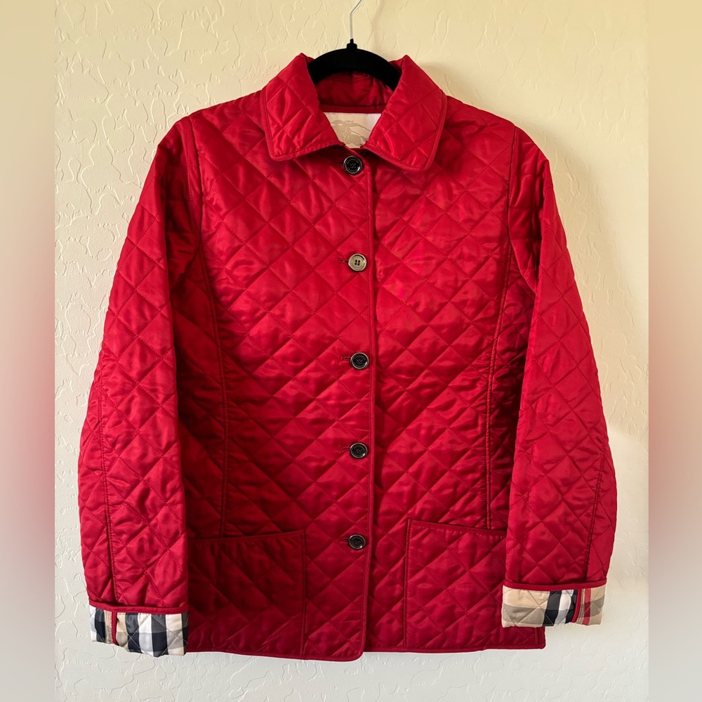 Burberry Red Quilted Jacket